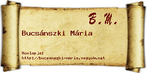 Bucsánszki Mária névjegykártya