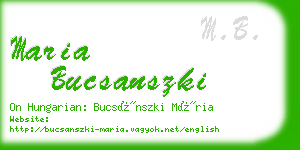 maria bucsanszki business card